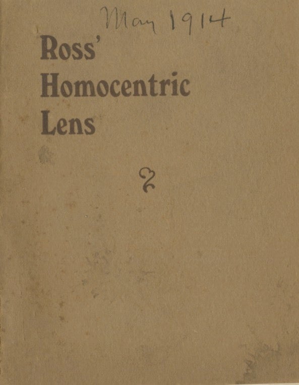 Item #29145 ROSS' "HOMOCENTRIC" LENSES. Ross Optical Works.