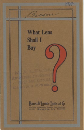 Item #29155 WHAT LENS SHALL I BUY? Bausch, Lomb Optical Co