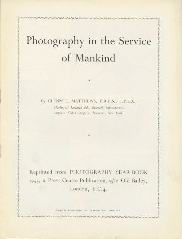 Item #29178 PHOTOGRAPHIC PROGRESS DURING 1938. Glenn E. Matthews.