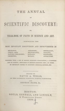 Item #29856 ANNUAL OF SCIENTIFIC DISCOVERY:. David Wells