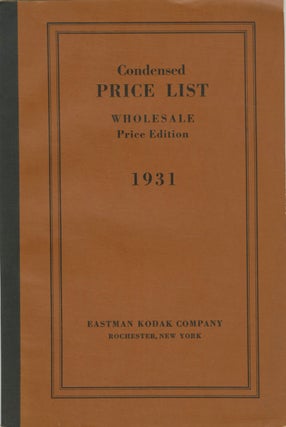 Item #29969 CONDENSED PRICE LIST OF PHOTOGRAPHIC MATERIALS AND APPARATUS. Eastman Kodak Company