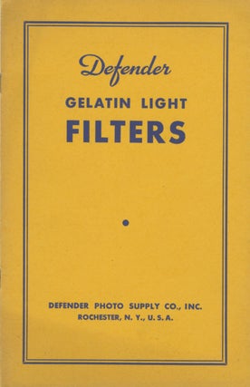 Item #29982 DEFENDER GELATIN LIGHT FILTERS. Inc Defender Photo Supply Company