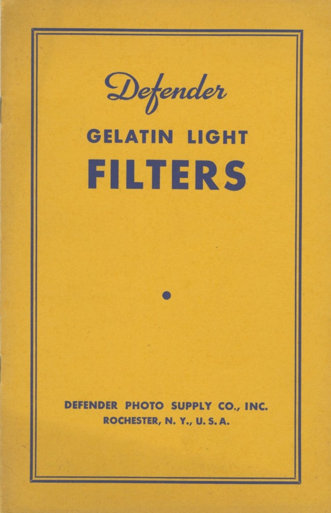 Item #29982 DEFENDER GELATIN LIGHT FILTERS. Inc Defender Photo Supply Company.