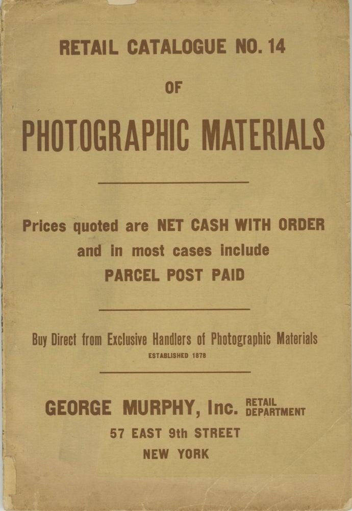 Item #29991 RETAIL CATALOGUE NO. 14 OF PHOTOGRAPHIC MATERIALS. George Murphy.