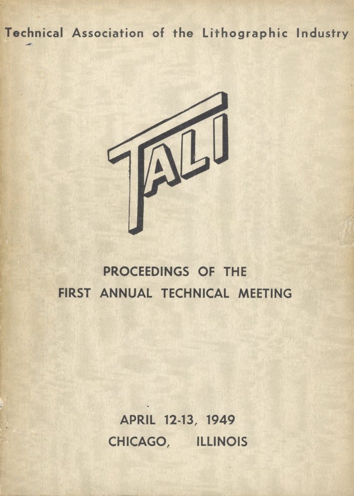 Item #31065 TECHNICAL ASSOCIATION OF THE GRAPHIC ARTS.