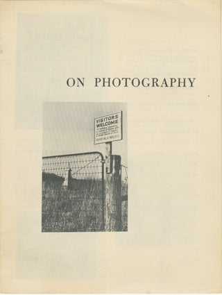 Item #50436 ON PHOTOGRAPHY [cover title]. Henry Holmes Smith