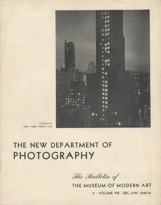 Item #50437 THE NEW DEPARTMENT OF PHOTOGRAPHY:. Museum of Modern Art
