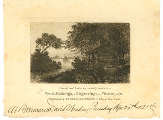 Item #50922 YOURSELF AND LADIES ARE CORDIALLY INVITED TO A VIEW OF ETCHINGS, ENGRAVINGS, PHOTOS,...