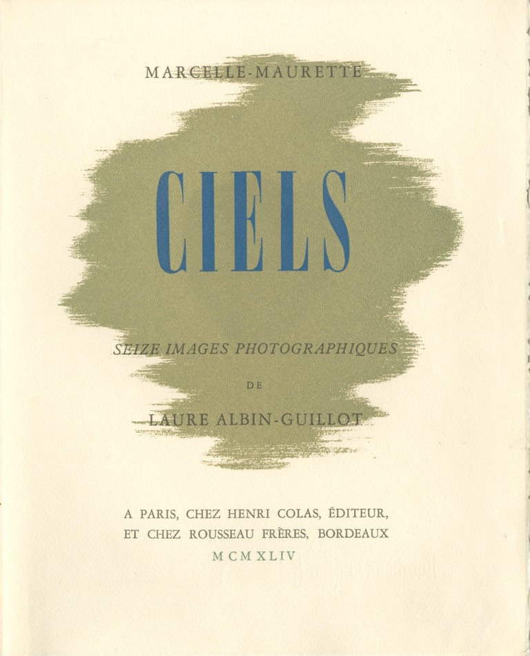 Item #53544 CIELS. ALBIN-GUILLOT, Marcelle Maurette, text.