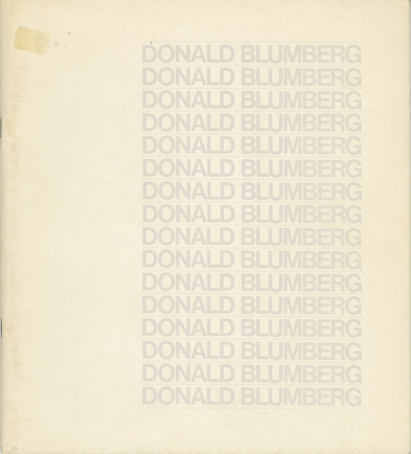 Donald Blumer DONALD BLUMBERG: Albright-Knox Art Gallery, Buffalo, New York ...