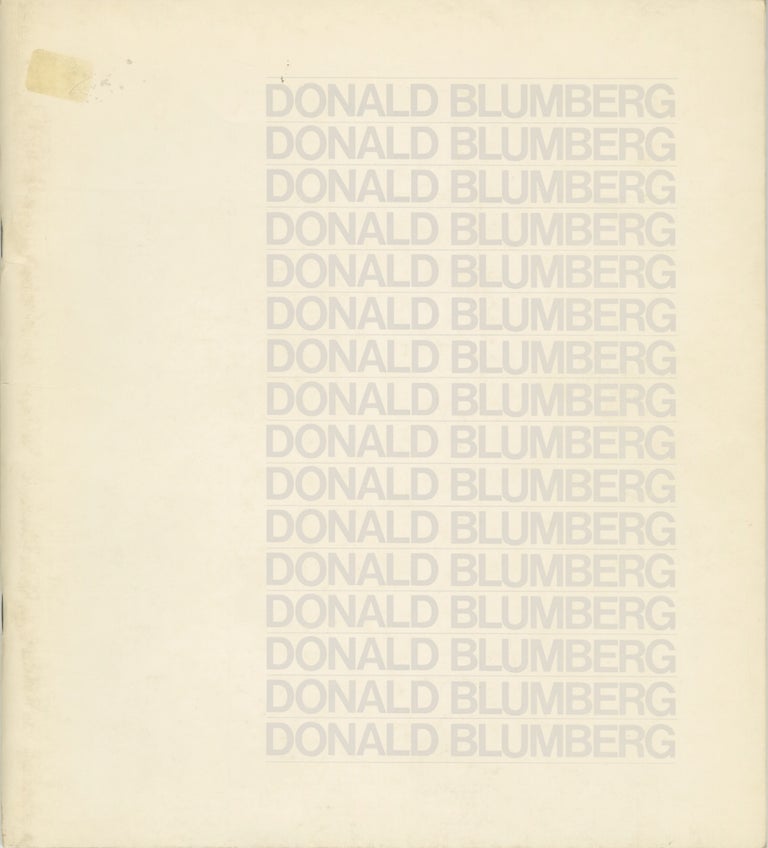 Item #53866 DONALD BLUMBERG:. Donald Blumberg.