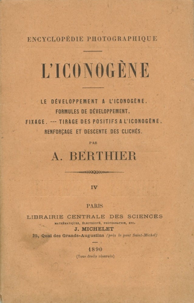 Item #53937 L'ICONOGÈNE:. A. Berthier, Auguste Michel Édouard.