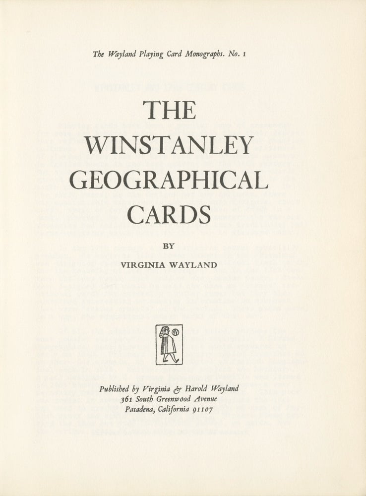 Item #54250 THE WINSTANLEY GEOGRAPHICAL CARDS. Virginia Wayland.