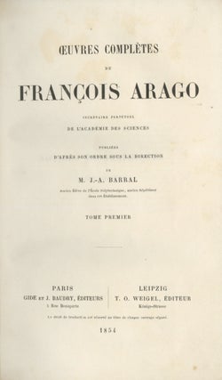 OEUVRES COMPLÈTES DE FRANÇOIS ARAGO