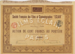 ARCHIVE OF 20 STOCK CERTIFICATES FOR FRENCH, BELGIAN AND DUTCH CINEMATIC COMPANIES.
