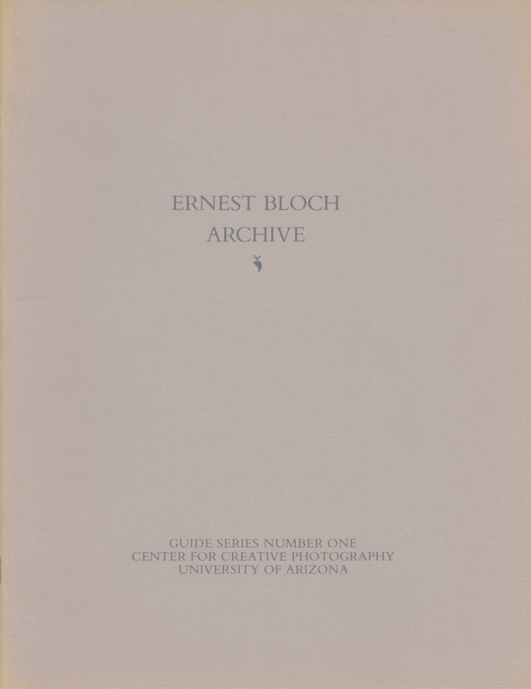 Item #54454 ERNEST BLOCH ARCHIVE. Ernest Bloch.